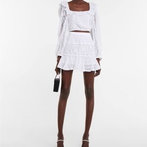 Loveshackfancy diamond white lace skirt